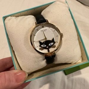 Kate Spade New York Jazz Cat Watch in black and gold